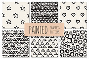 Painted Seamless Patterns Set 1