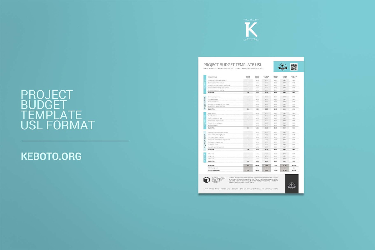 Project Budget Template USL Format in Templates - product preview 8