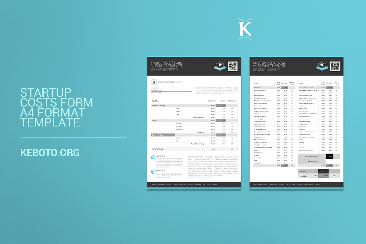 Startup Costs Form A4 Format in Templates - product preview 8