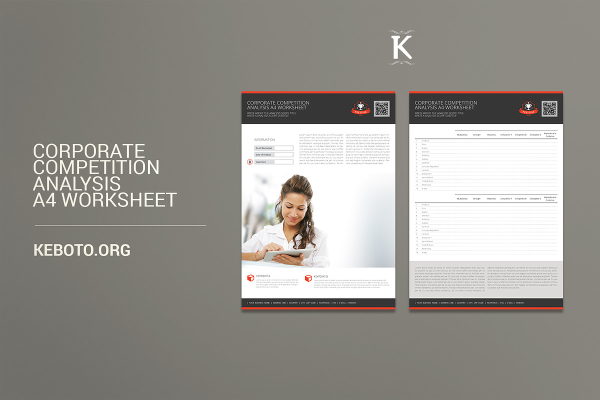 Corporate Competition Analysis A4 in Templates - product preview 8