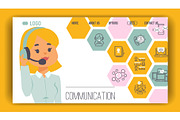 Call center pattern vector web page