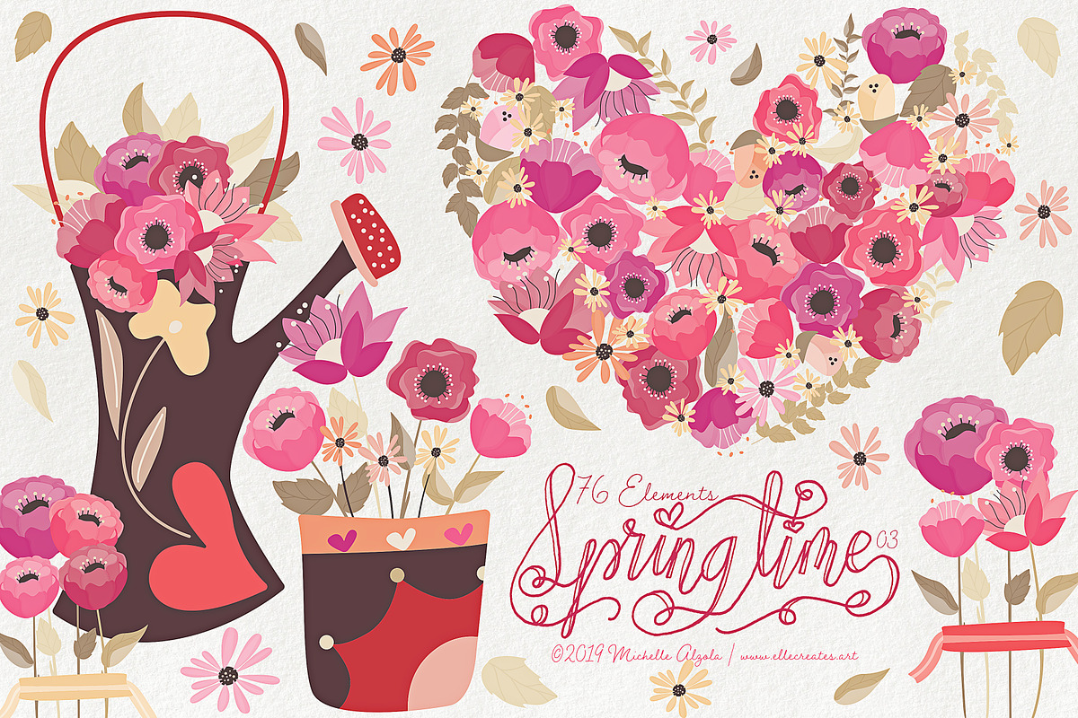 Springtime 03 - Red and Pink Vector in Illustrations - product preview 8