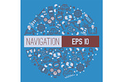 Navigation vector pattern travel map