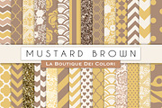 Mustard Brown Digital Papers