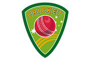 cricket sports ball shield stars