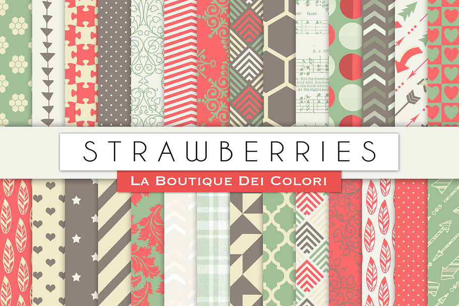 Strawberries Digital Papers in Patterns - product preview 8