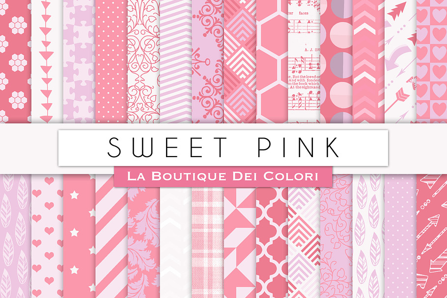 Sweet Pink Digital Papers in Patterns - product preview 8