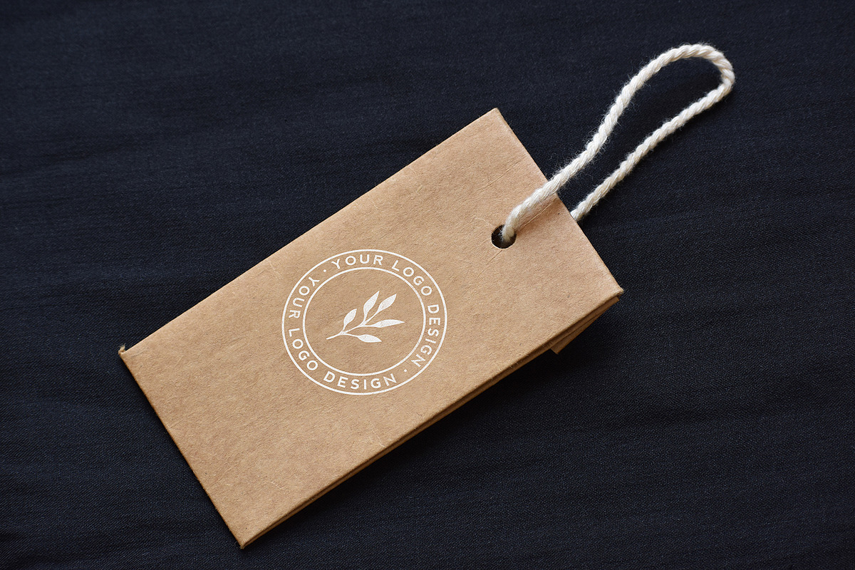 Khaki Tag Logo Mokcup in Branding Mockups - product preview 8