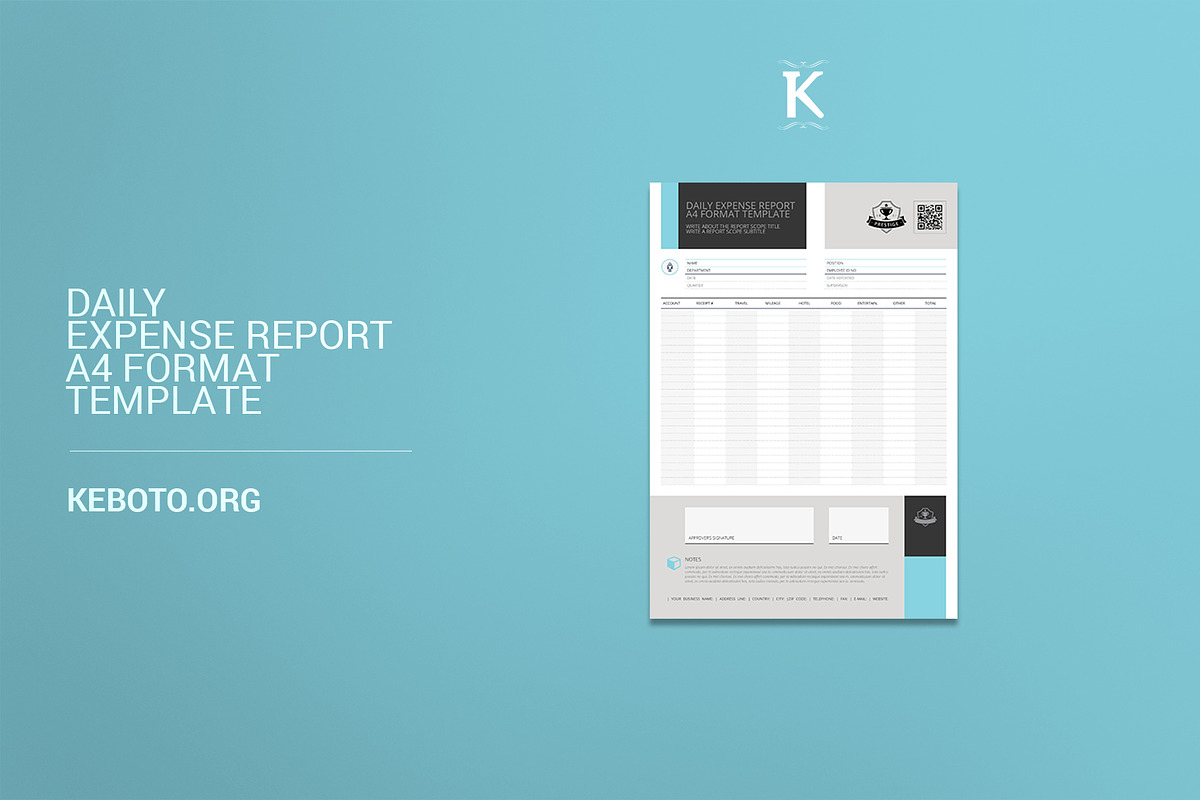 Daily Expense Report A4 Format in Templates - product preview 8