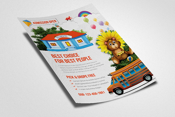 School Admission Flyer Template in Flyer Templates - product preview 1