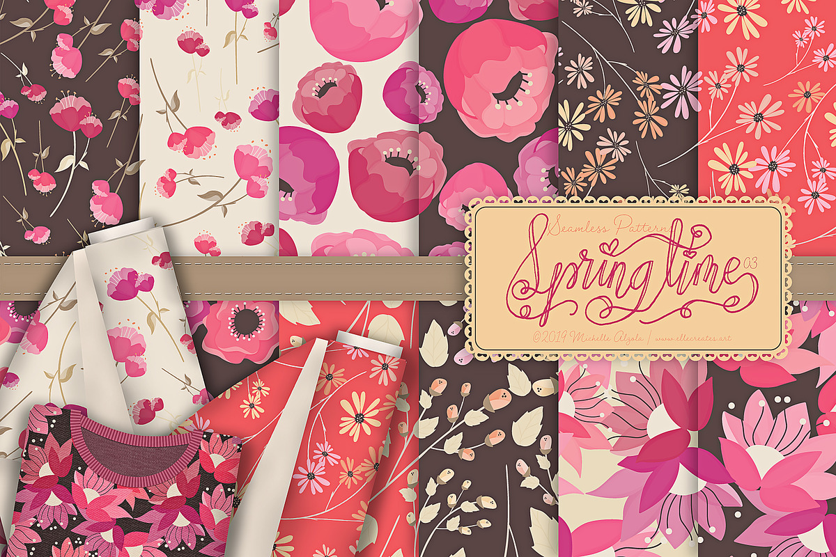 Springtime 03 - Seamless Patterns in Patterns - product preview 8