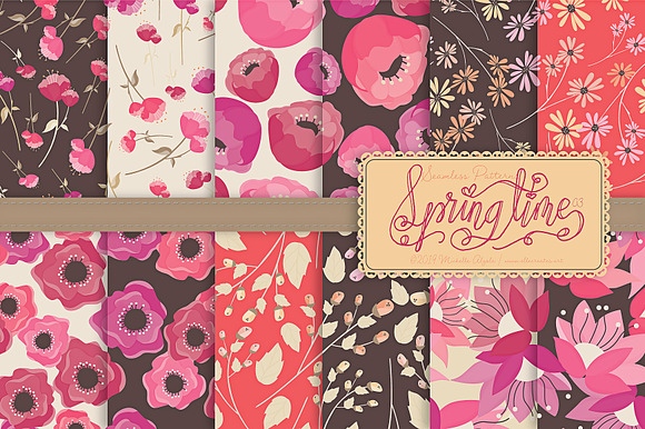 Springtime 03 - Seamless Patterns in Patterns - product preview 1