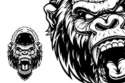 Head of fierce gorilla
