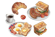 Breakfast Food Clipart Elements