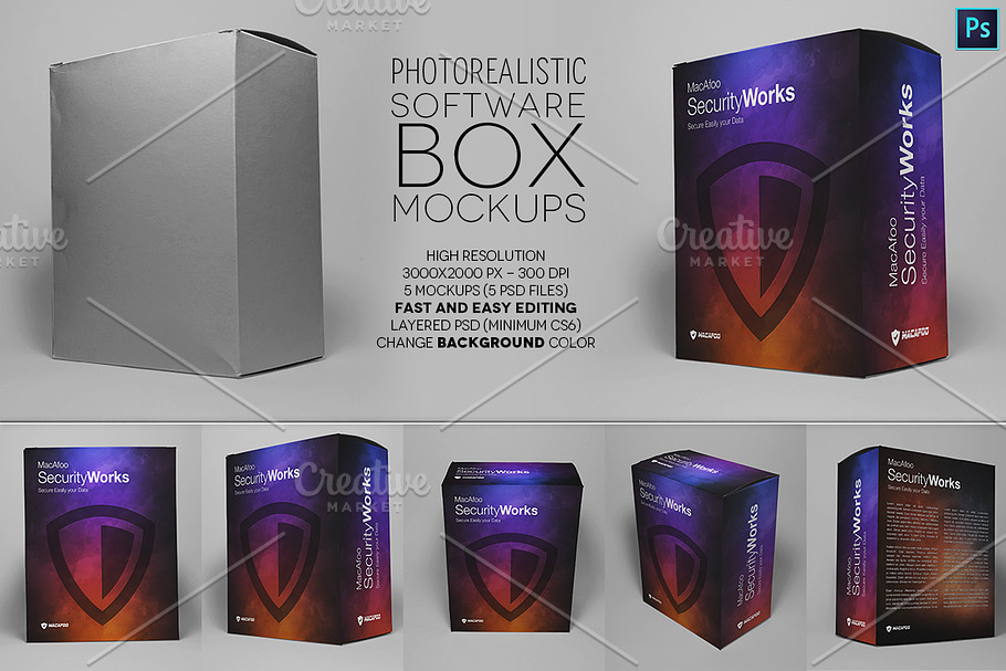 Software or Product Box Mockups in Product Mockups - product preview 8