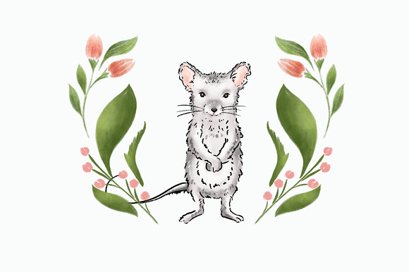 Woodland little animals clipart in Illustrations - product preview 4