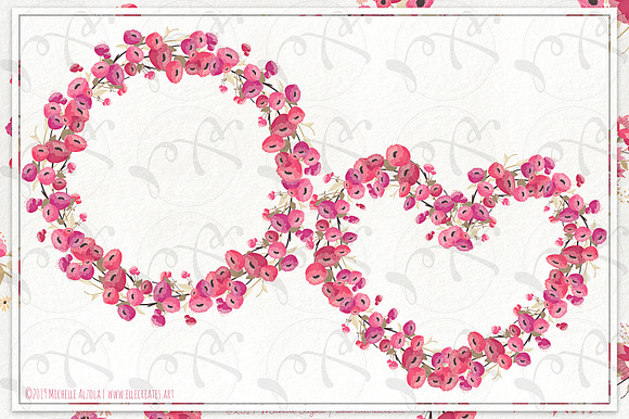 Springtime 03 - Red and Pink Wreaths in Illustrations - product preview 2
