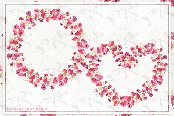 Springtime 03 - Red and Pink Wreaths in Illustrations - product preview 4