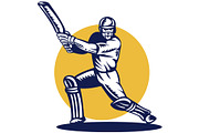 cricket sports batsman batting front