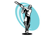 cricket batsman batting front