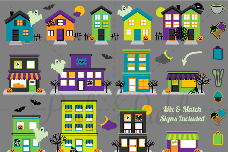 Halloween Town with Mix Match Signs