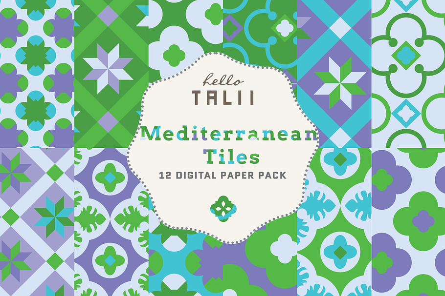 Mediterranean Tiles Digital Papers in Patterns - product preview 8