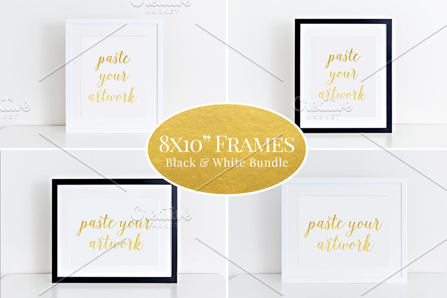 8x10" Clean frame mockup bundle (61) in Print Mockups - product preview 8