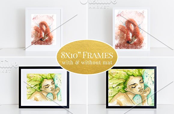 8x10" Clean frame mockup bundle (61) in Print Mockups - product preview 5