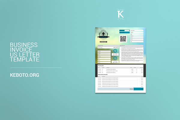 Business Invoice US Letter Template