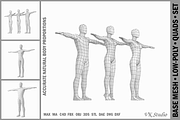 Female and Male Bodies in T-Pose