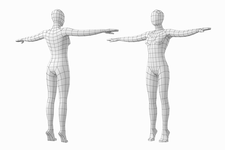 Female and Male Bodies in T-Pose in People - product preview 4
