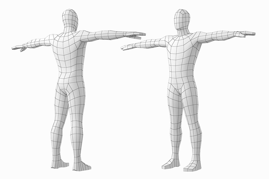 Female and Male Bodies in T-Pose in People - product preview 5