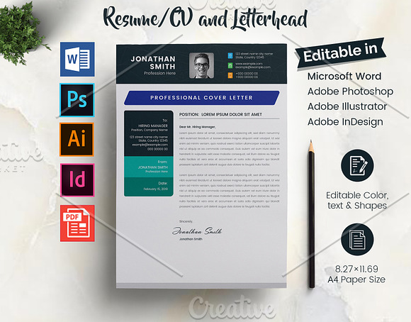 CV Template in Resume Templates - product preview 1