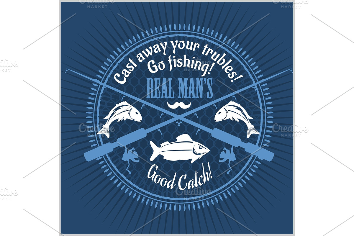 Fishing emblem, badge and design in Illustrations - product preview 8