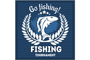 Fishing emblem, badge and design