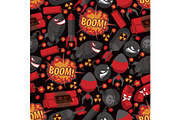 Bomb explosion seamless pattern