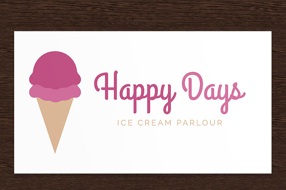Ice Cream Logo PSD Template