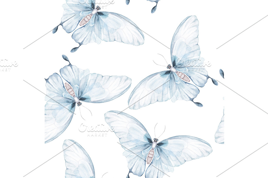 Watercolor Butterfly Pattern in Patterns - product preview 8