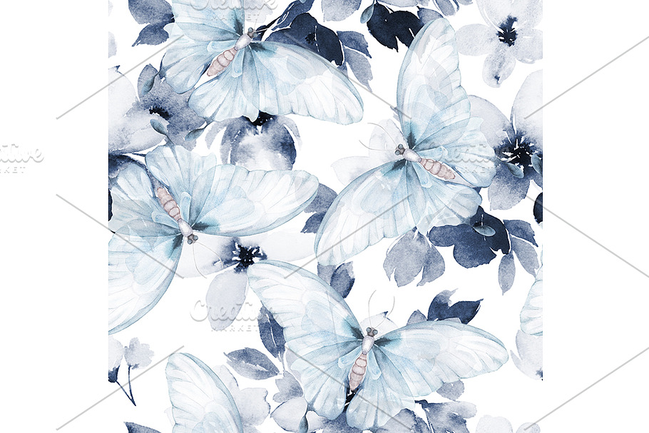 Floral Pattern With Butterfly in Patterns - product preview 8