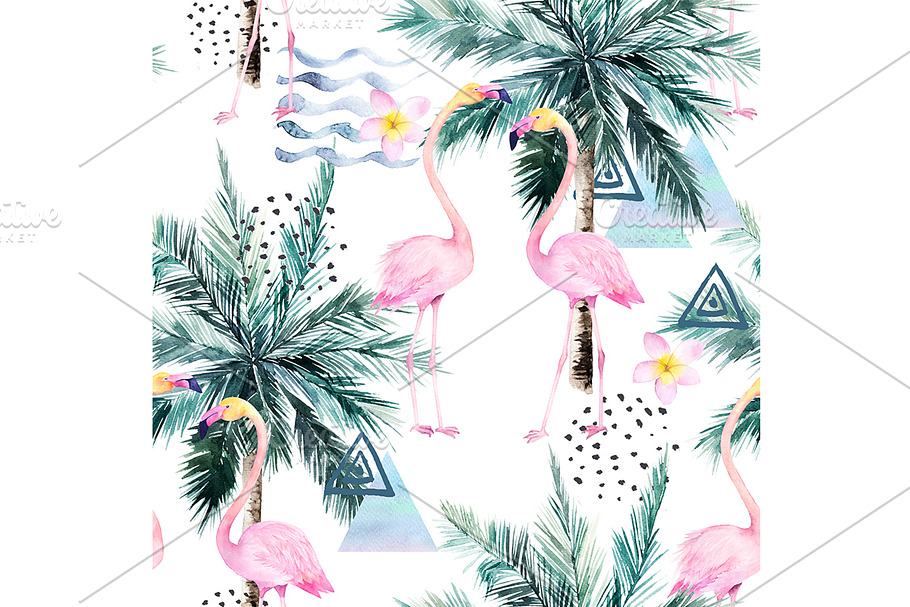 Tropical Pattern With Flamingos in Patterns - product preview 8