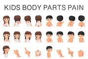 Kids body parts pain set