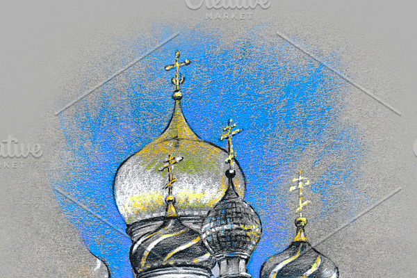 Typical orthodox church domes