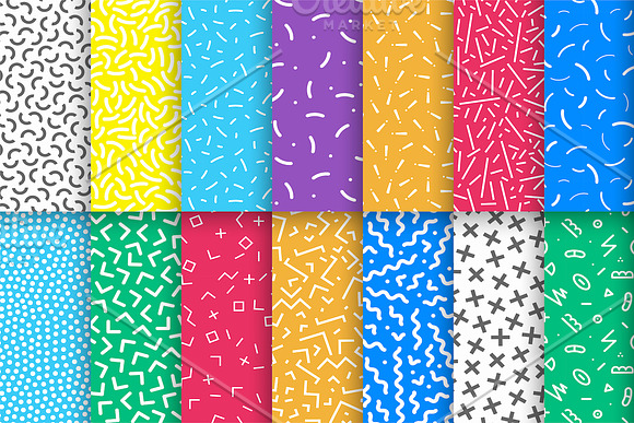Colorful trendy seamless patterns in Patterns - product preview 3