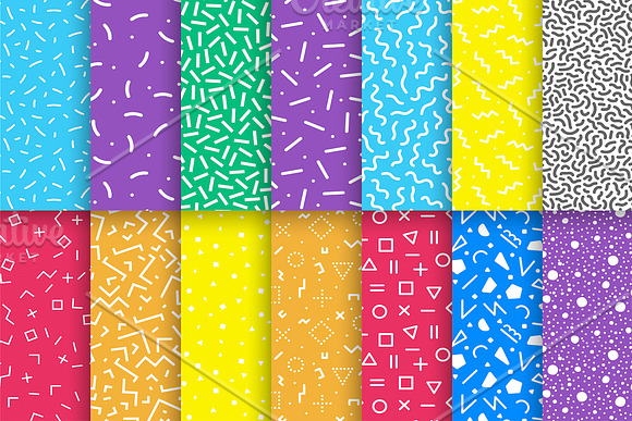Colorful trendy seamless patterns in Patterns - product preview 4