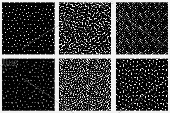Dark trendy seamless vector patterns in Patterns - product preview 8