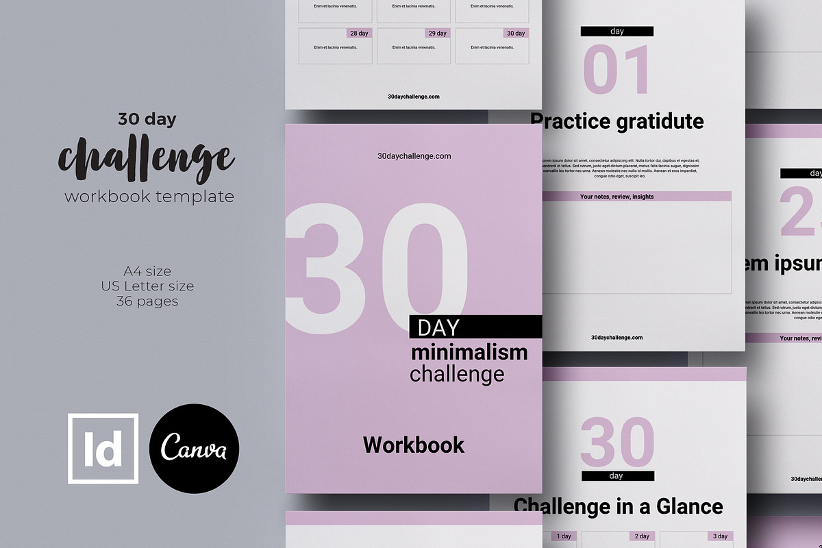 30 day Challenge Workbook Template in Magazine Templates - product preview 8