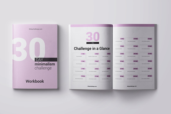 30 day Challenge Workbook Template in Magazine Templates - product preview 1