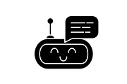 Chatbot message glyph icon