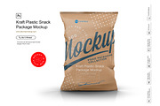 Kraft Plastic Snack Package Mockup