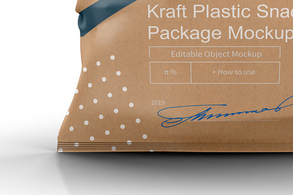 Kraft Plastic Snack Package Mockup in Product Mockups - product preview 5